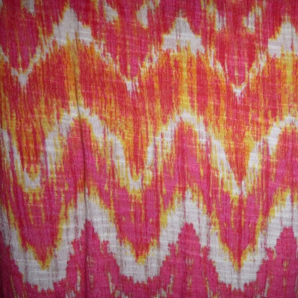 Chicos pink/orange chevron print tunic size L - Picture 4 of 5